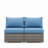 59.8"Width Outdoor Wicker Armless Sofa Set, 2-Piece Patio Loveseat Set With Blue Cushions