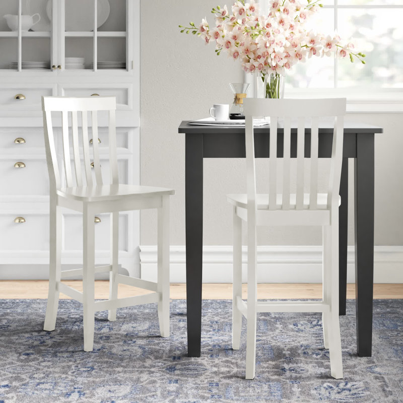 Diamondback Solid Wood Counter Stool, Counter Stool (24" Seat Height), White