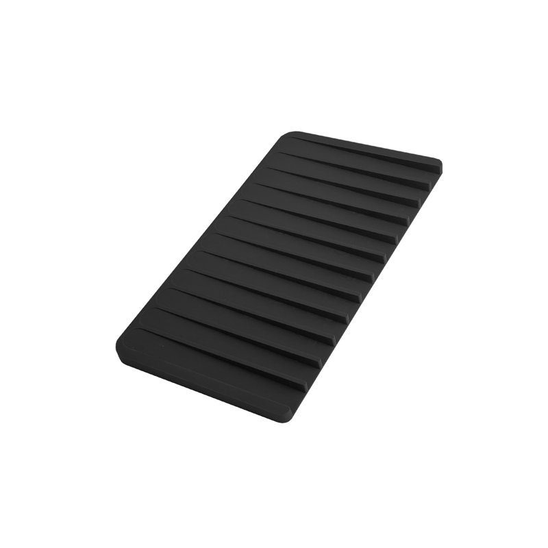 STYLISH Flex Silicone Drying Mat and Trivet, Black