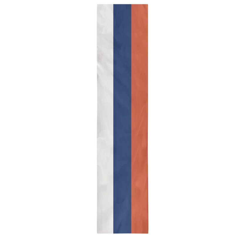 Edmonton Table Runner, 90" x 16", White/Orange/Navy Blue, Cotton Blend