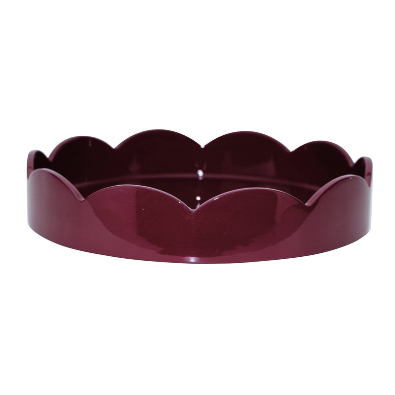 Plateau festonné 8,5 x 8,5, Cerisier