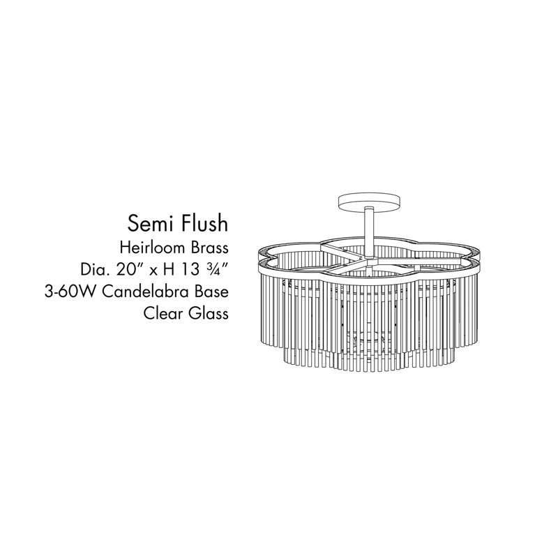 Azura 3 - Light Semi Flush Mount