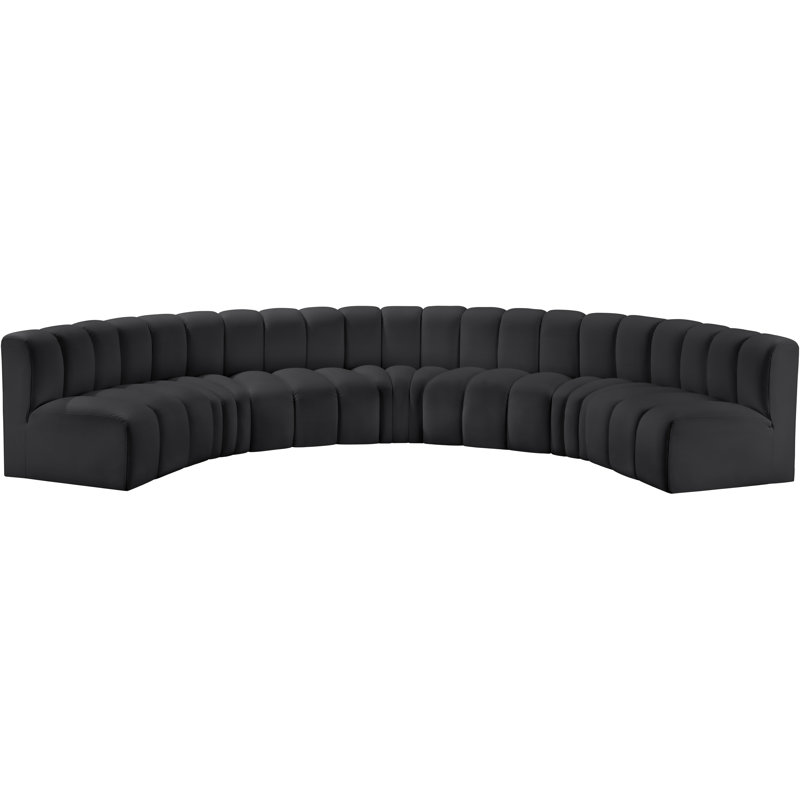Canapé en cuir végétalien Hittel, Cuir végétalien noir