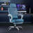 Home Game Chairs With Footrest, High-Back Mesh Rolling Swivel Reclining Chairs With Wheels, Comfortable Headrest, Lumbar Support, Comfy Arms For Home, Game Chairs, Student, Blue