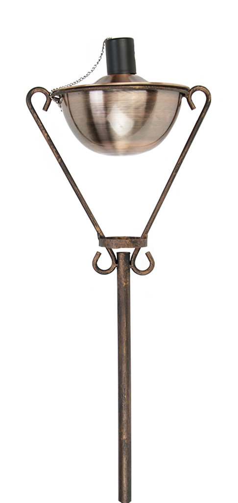 61" Brushed Copper Half Moon Oil Lamp Outdoor Patio Torch Northlight Seasonal