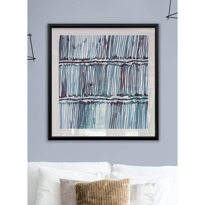 « bold blue iii », reproduction sur toile, H 17,5 po x l 17,5 po x P 1,5 po, Cadre plastique noir