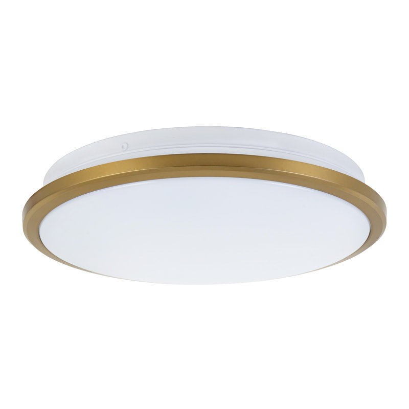 Brook 11-in Gold dimmable LED Flush Mount, Brushed Gold, 11-in