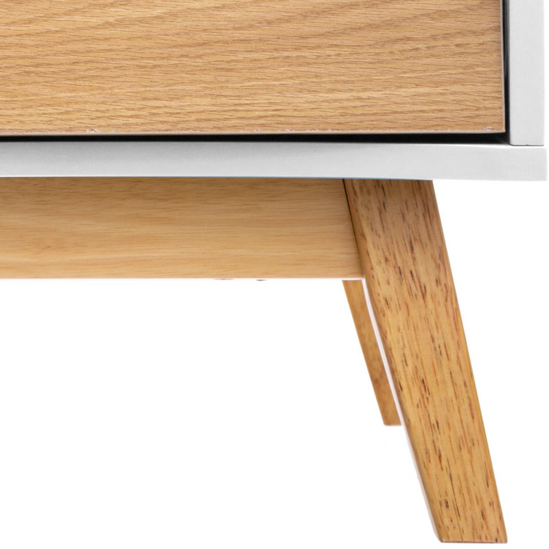 Sereno 43 cm W Bedside Table, Light Brown/White