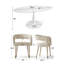 Ensemble de table de salle à manger moderne à piédestal pour 4 personnes avec accoudoirs rembourrés 59 "Modern-130704953