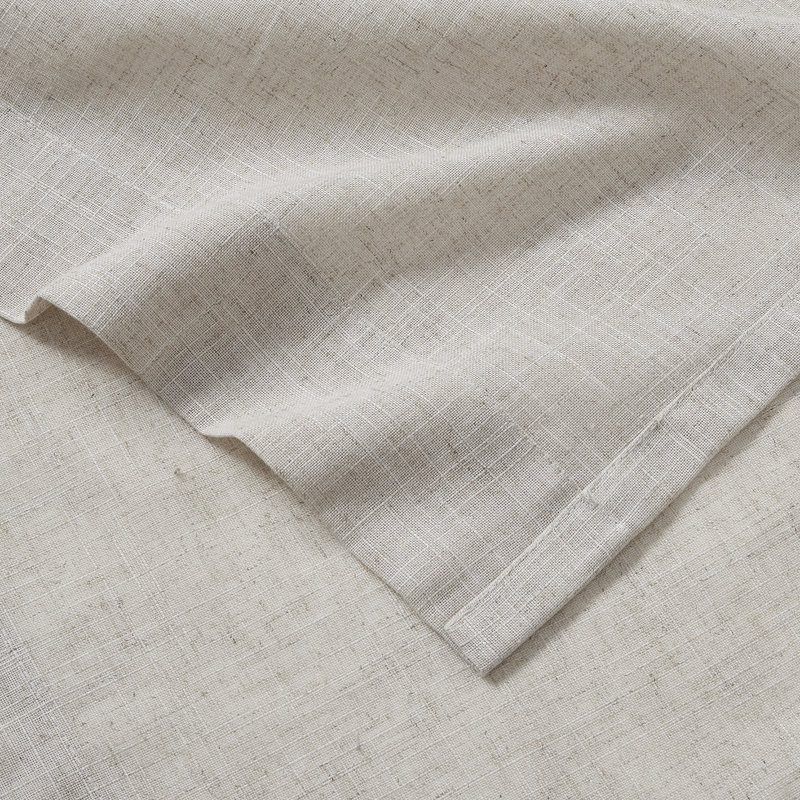 Natural Linen Blend Light Filtering Curtain Panel Pair
