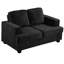 Velours moderne pour appartement: 2 places, siège profond, mousse haute, noir, coussins de dossier lâches Siège: spacieux, confortable