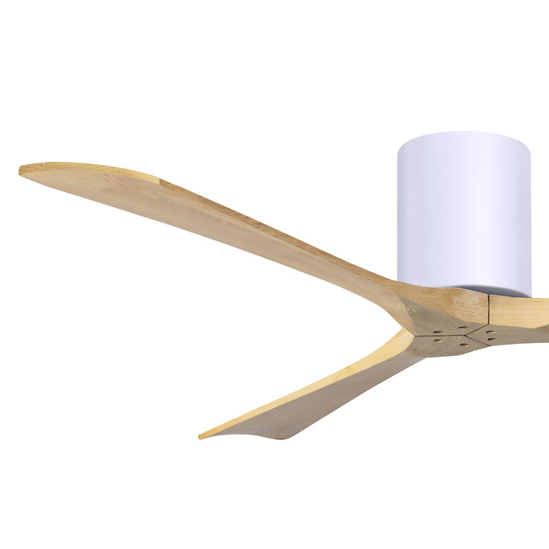 Ventilateur de plafond à 3 pales Olivier, Blanc brillant, Ton érable clair, 72"