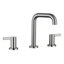 Robinet de salle de bain contemporain en nickel brossé, robinet de meuble-lavabo en acier inoxydable à deux poignées avec drain escamotable et conduites d'alimentation