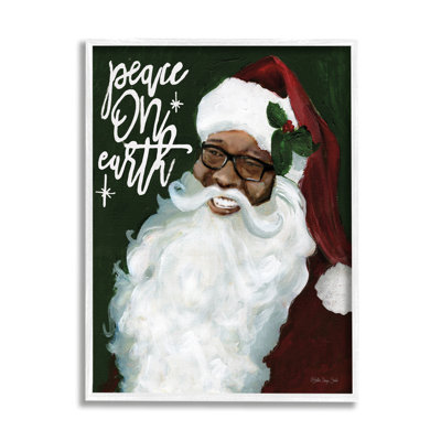 Paix sur terre, phrase Santa, peinture sur toile par Stellar Design Studio