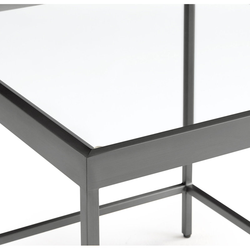Vienna Side Table - Glass  Top, Pewter