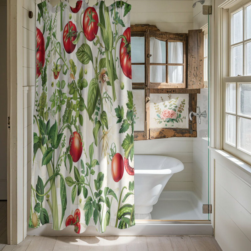 New Cabbage - Rideau de douche Premium, H 74 po x l 71 po