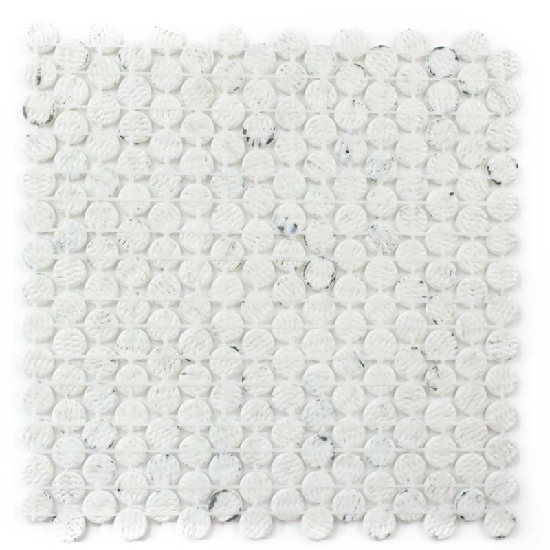 Eterna Penny 12"x12" Recycled Glass Mosaic Tile, Alaia