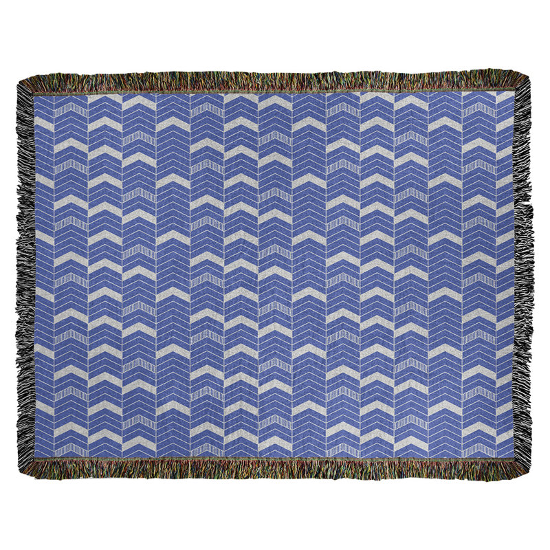 Couverture en coton tissé Rhonda, l 50 po x L 60 po, Bleu