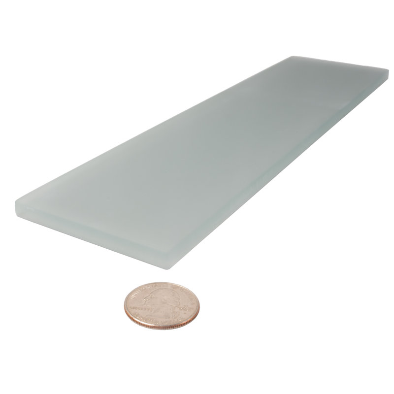 12'' x 3'' Glass Subway Wall Tile, Gray