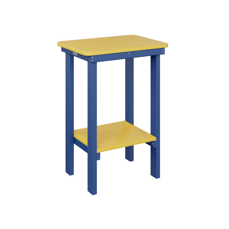 Berlin Gardens Rectangular End Counter Table, Pacific Blue, Sunburst Yellow