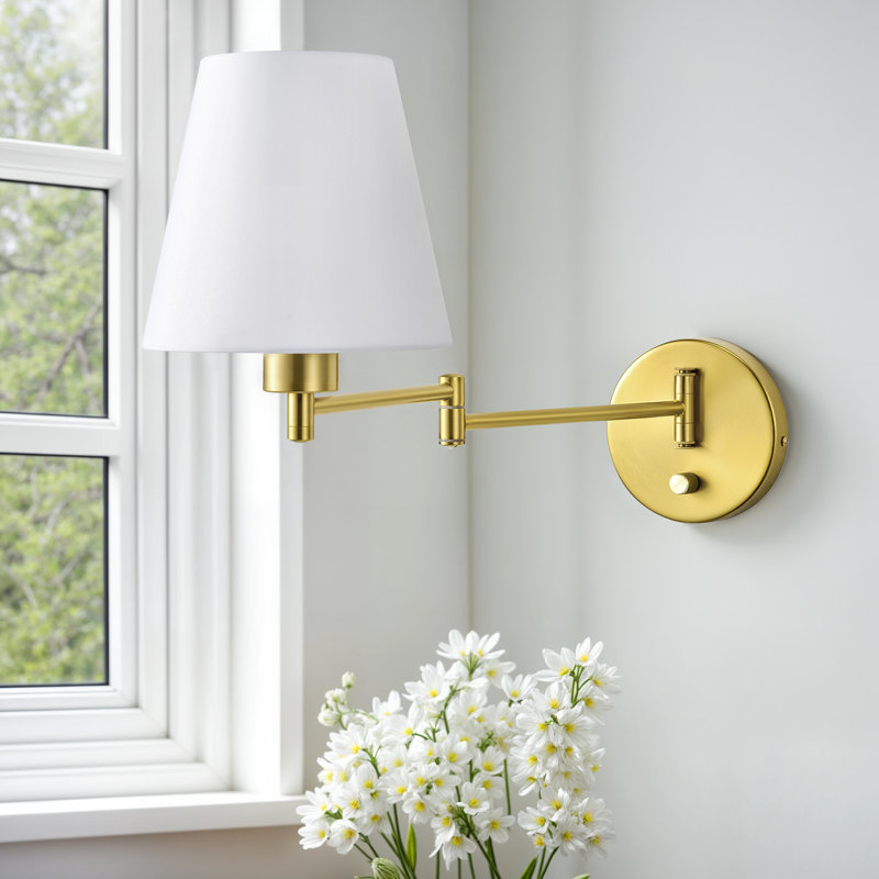 Applique à bras pivotant, Doré, H 12,2 po x l 7,09 po x P 14,96 po