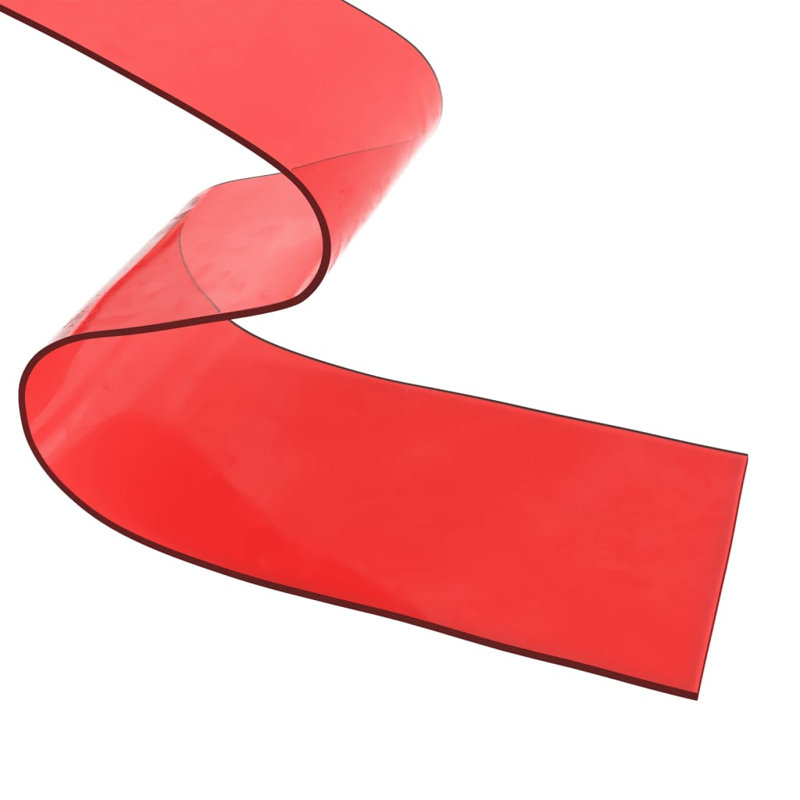 Plastic Sheer Door Curtain Single Panel, Width 20 x Drop 500 cm, Red