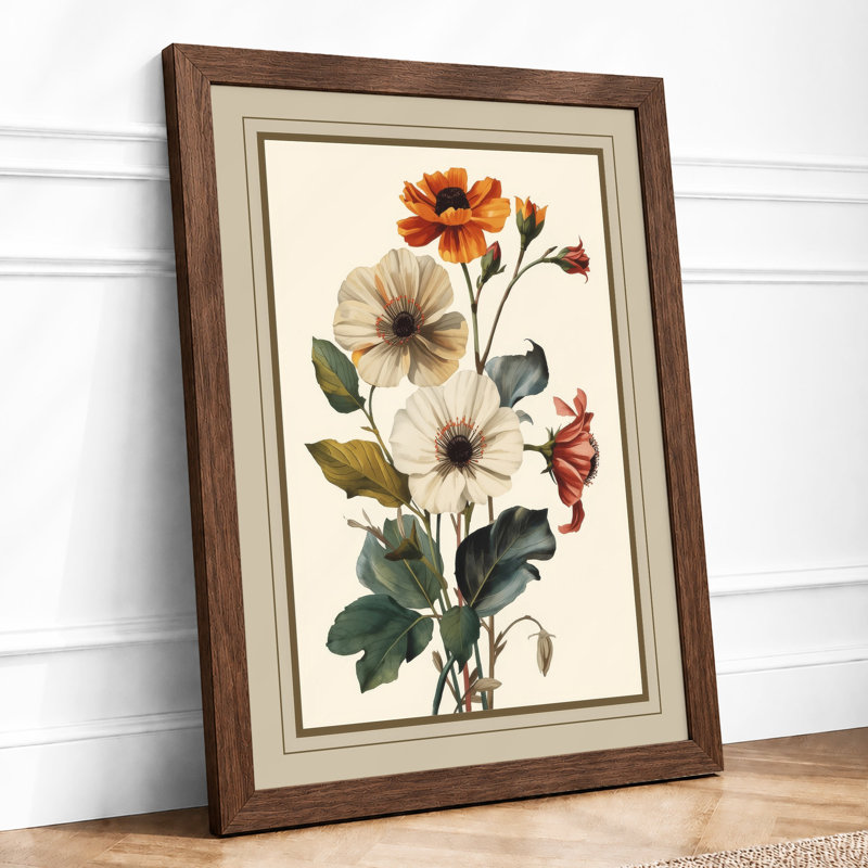 Study in Bloom Botanical - Framed Print, Walnut, A4 - 29.7 x 21.0 cm