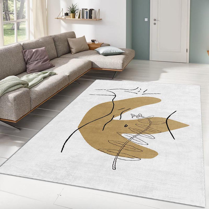 Luxurious Woven Carpet, 4.6 x 7.2 Feet | 100% Polyester, Non-Slip Felt Dot Underside, 0.4 in Pile Height | Machine Washable, Durable Raschel Knitting, Digital Printing | Perfect for Living Room & Bedroom Décor
