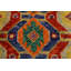 Tapis rouge / orange / vert en laine noué à la main de style sud-ouest Laudalino 5 pi 8 po x 8 pi