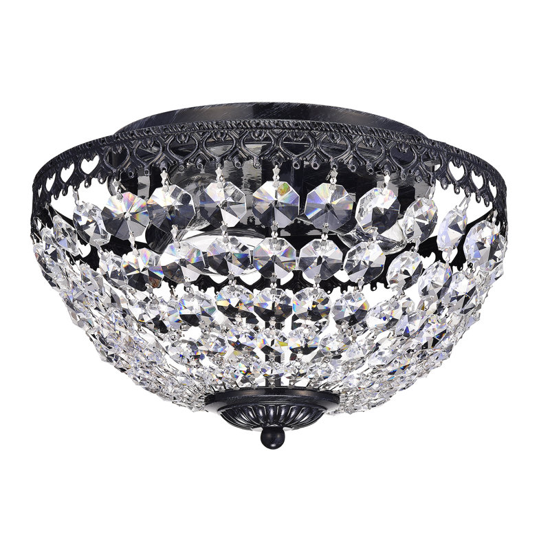 Lacayo 3 - Light 12" Luxury Flush Mount Chandelier with Crystals