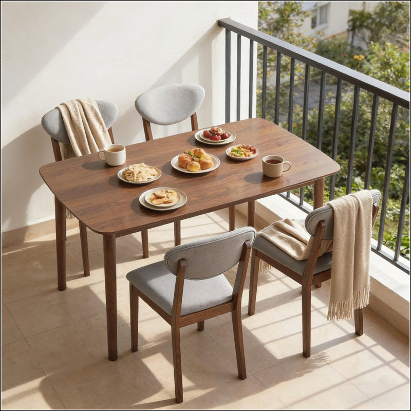 Stable Dining Table Set with Compact Design and Ergonomic Chairs, Perfect for Modern and Small Spaces