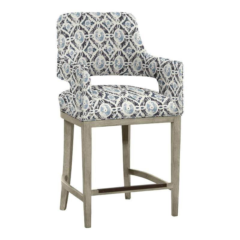 Tabouret de bar et de comptoir Josie, Amande chamois, Perigold Wittstock indigo