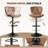 Pet-Friendly Adjustable Height Swivel Bar Stool with Back, Scratch-Resistant Tech Fabric, Footrest and Black Metal Base – Durable Bar Chair for Kitchen Island, Dining Bar, Cat & Dog Owners-370127096-370127099
