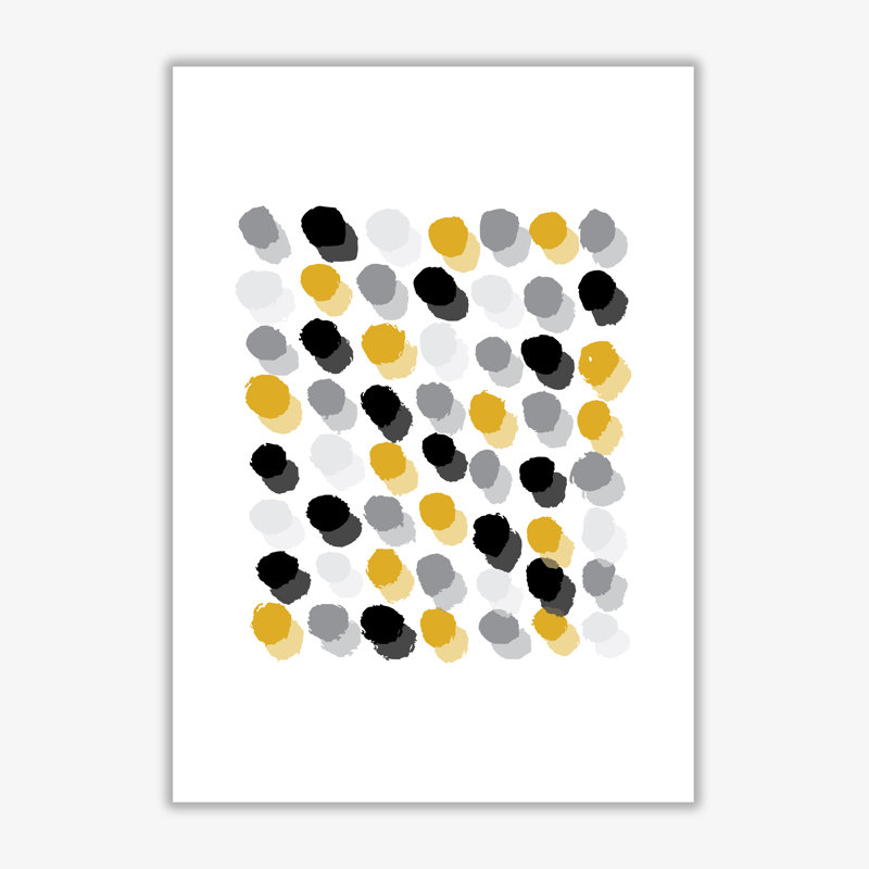 Mustard Polka Dots Abstract - Print, No Frame, 42 cm H x 30 cm W x 1 cm D