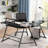 Jazabell L-Shaped Metal Base Computer Desk