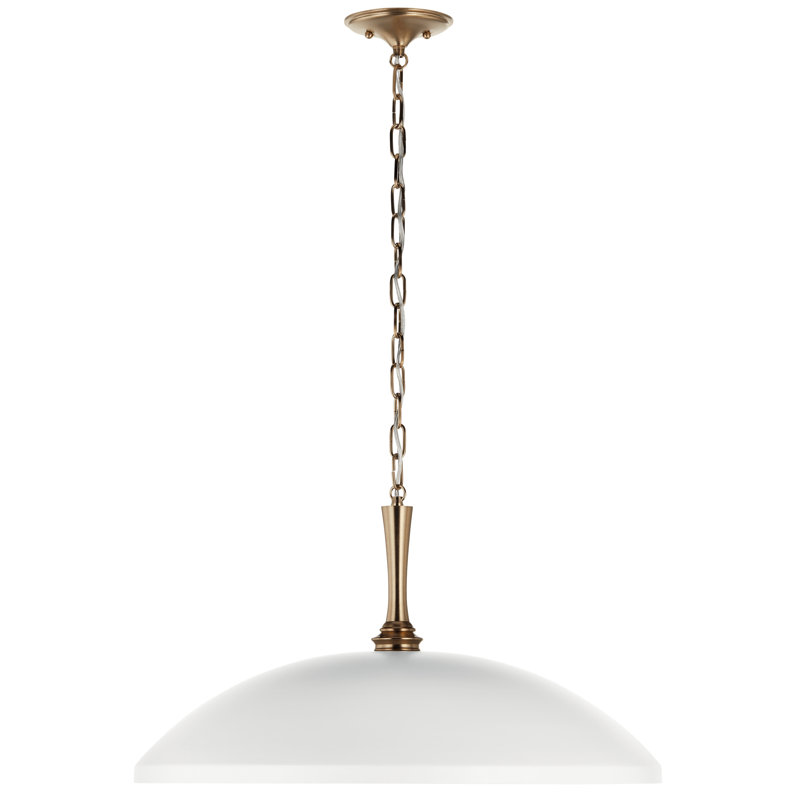 Luminaire suspendu en forme de dôme à 1 lumière Tonilyn, Blanc, H 17,25 po x l 12,75 po x P 24,25 po
