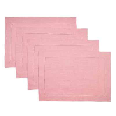 D'Moksha Homes Classic Hemstitch Linen Placemats