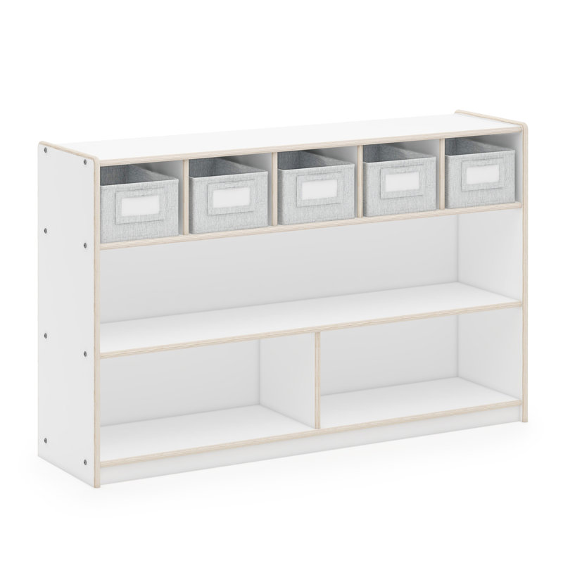 EdQ Essentials Shelves & 5 Bin Storage Unit, White
