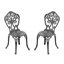 Ensemble de 2 chaises de salle à manger d'extérieur en aluminium moulé avec une largeur d'assise de 15,35 pouces.