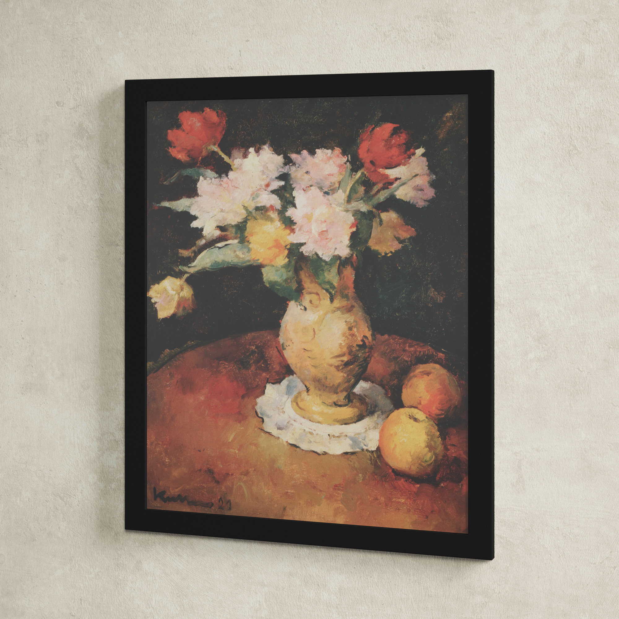 Joseph Kutter - Pivoines, 24" H x 20" W x 0.5" D, Black