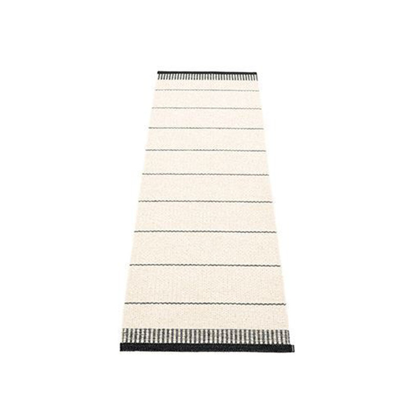 Belle Striped Area Rug in Black/Off White, Runner 2' x 6'6", Black/Off White