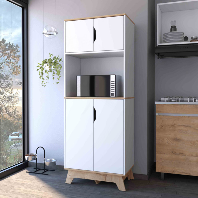 Garde-manger à micro-ondes bruxellois, armoire à double porte supérieure, surface de comptoir