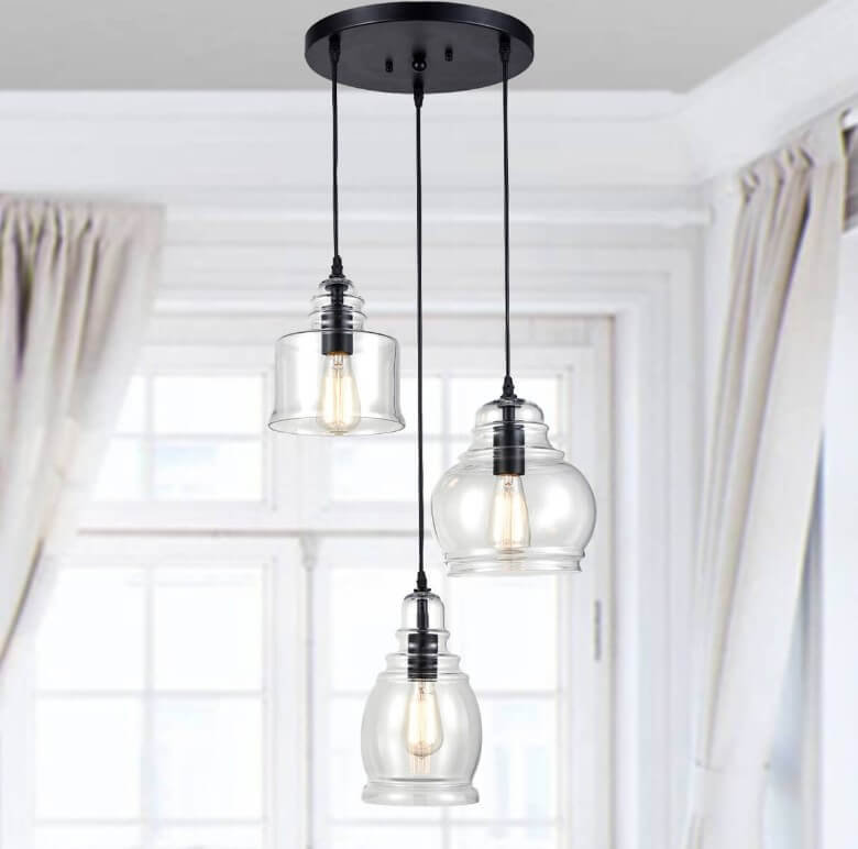 3 - Light Black Kitchen Island Pendant