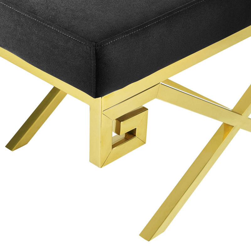 Banc Rove Velvet par Modway, Noir