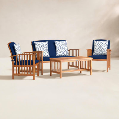 Delosreyes 4 Piece Sofa Seating Group with Cushions 