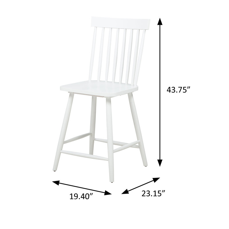 Chaise de comptoir transitionnelle l 19,4 po, White