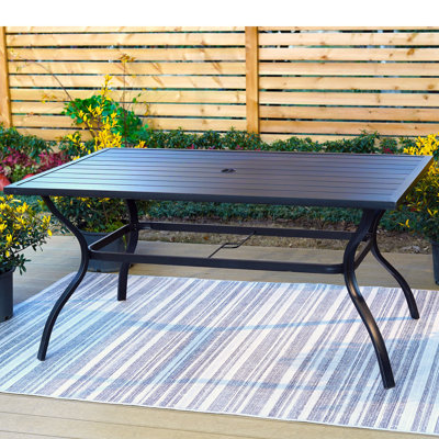 6 - Person Metal Patio Dining Set with Rectangular Table