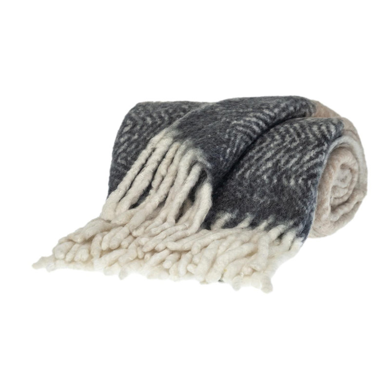 Jeté chic Ixia Boho, Brun / gris