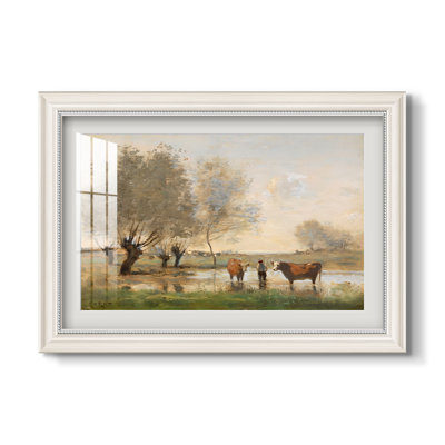 Vaches dans un paysage marécageux, vers 1873-1874 - Jean-Baptiste Camille Corot - Estampe encadrée sur mesure