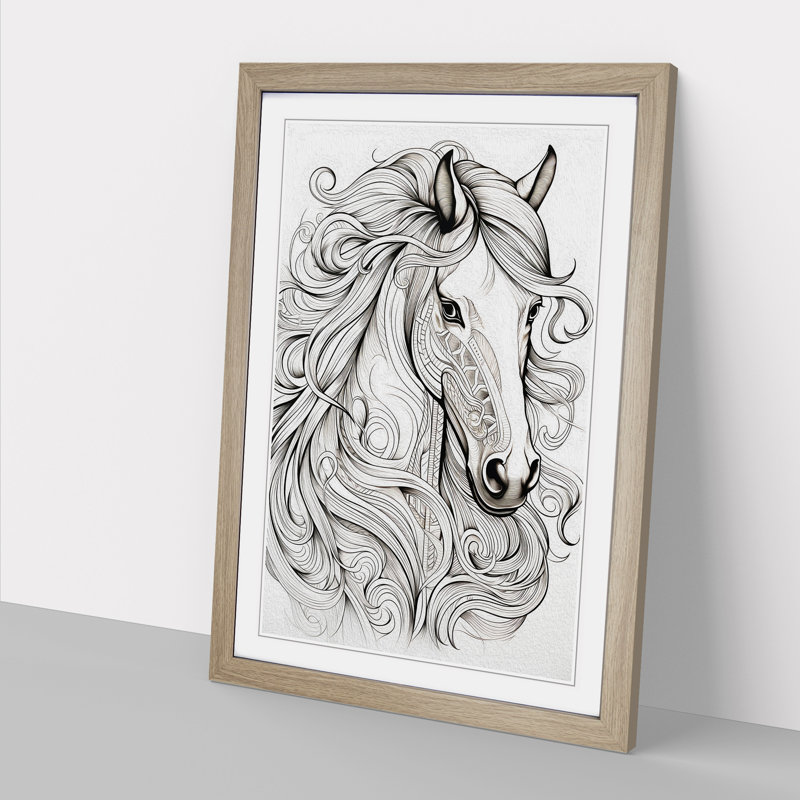 Horse Line No.3 - Framed Print